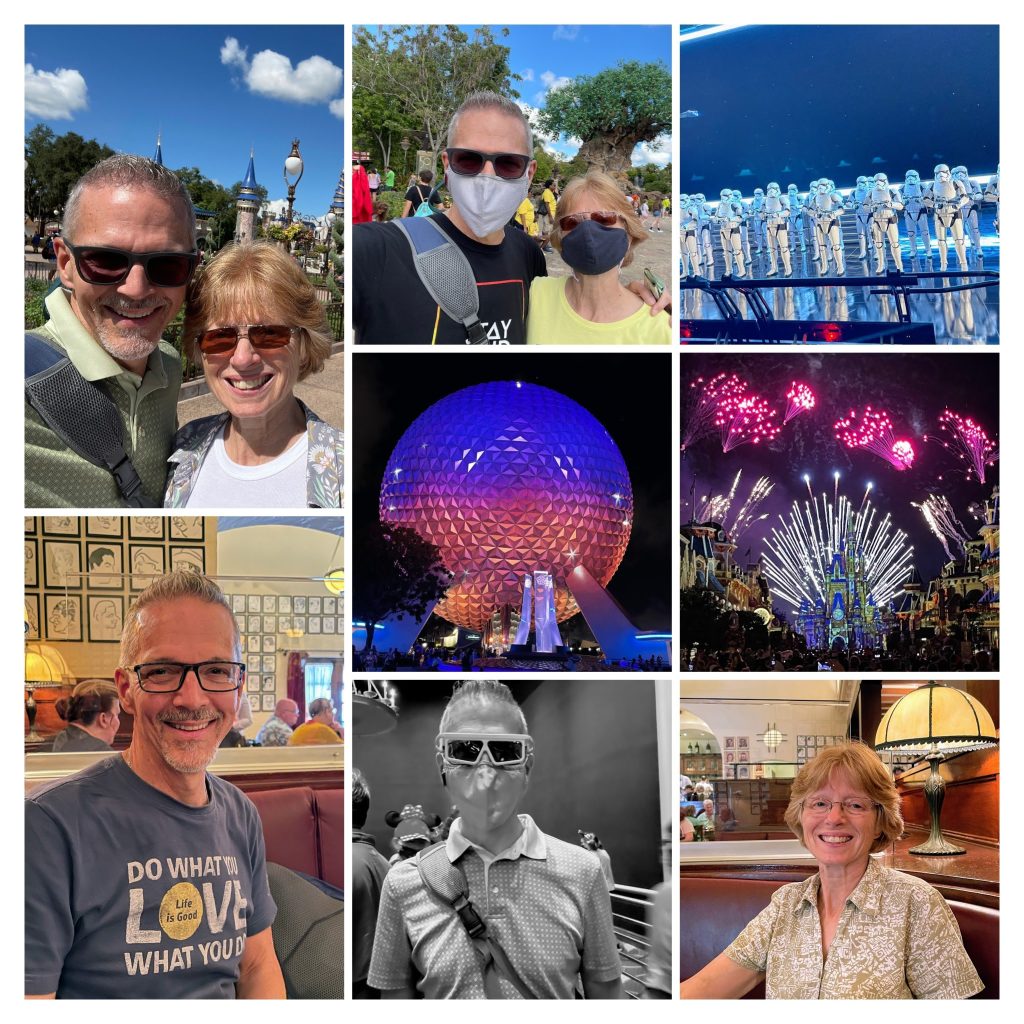 Learning happiness lessons while on vacation at Disney - collage of pictures